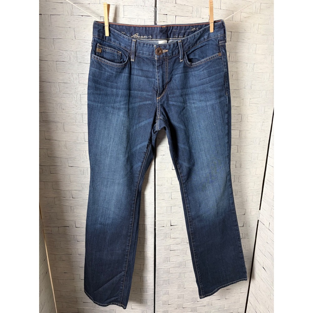 Eddie Bauer Womens Jeans Curvy Bootcut Dark Wash Denim Low-Rise Casual 90s